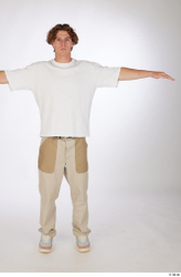 Whole Body Man T poses White Casual Slim Street photo references